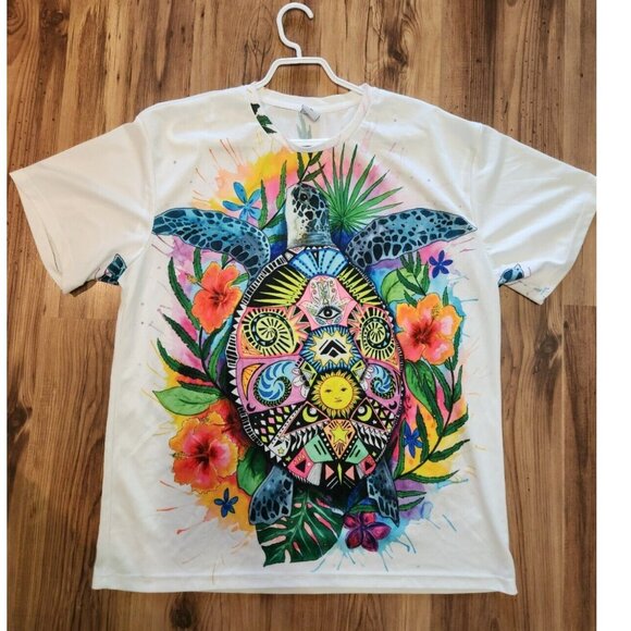Zootop Bear 6XL Turtle 3D T-Shirt Short Sleeve White - Picture 1 of 4